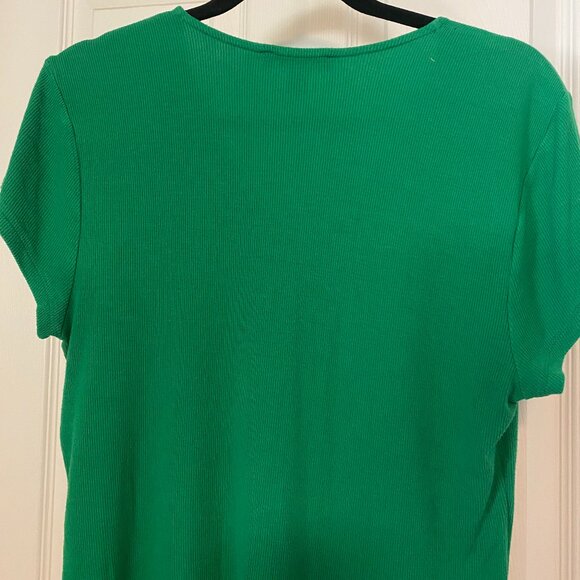 INC Green Knit V-neck Top - Picture 2 of 3